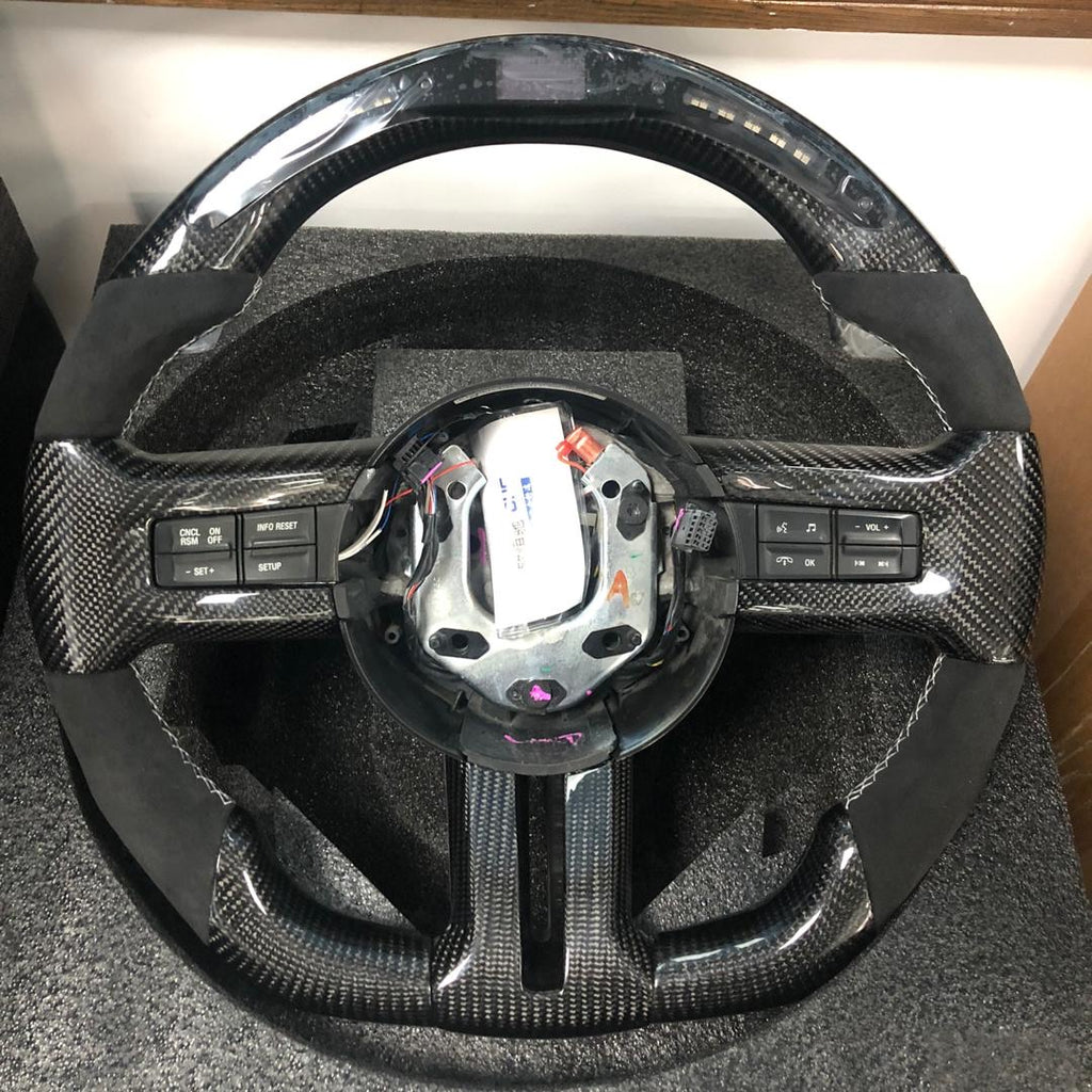 2010-2014 Mustang Carbon Fiber Steering Wheel LED and Non-LED